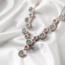 冰晴水翡翠蛋面設計款鎖骨鍊 925純銀 | 天然緬甸玉A貨翡翠 |送禮