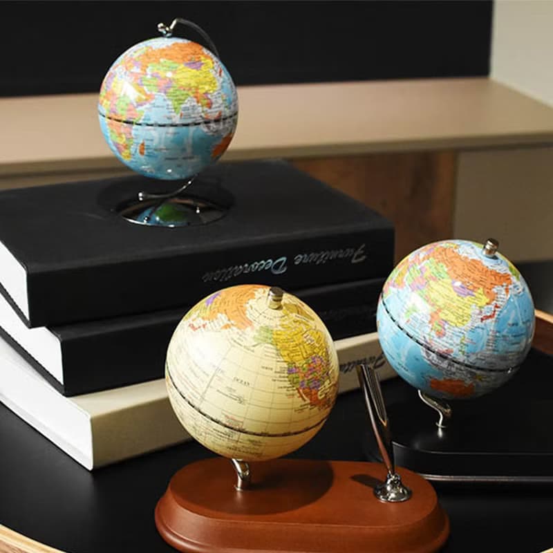 SkyGlobe 3.75吋黑色球體線弧地球儀(英文版)