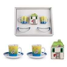 義大利EGAN- 歐式小屋系列 2咖啡杯1糖罐禮盒組 綠色 100ML