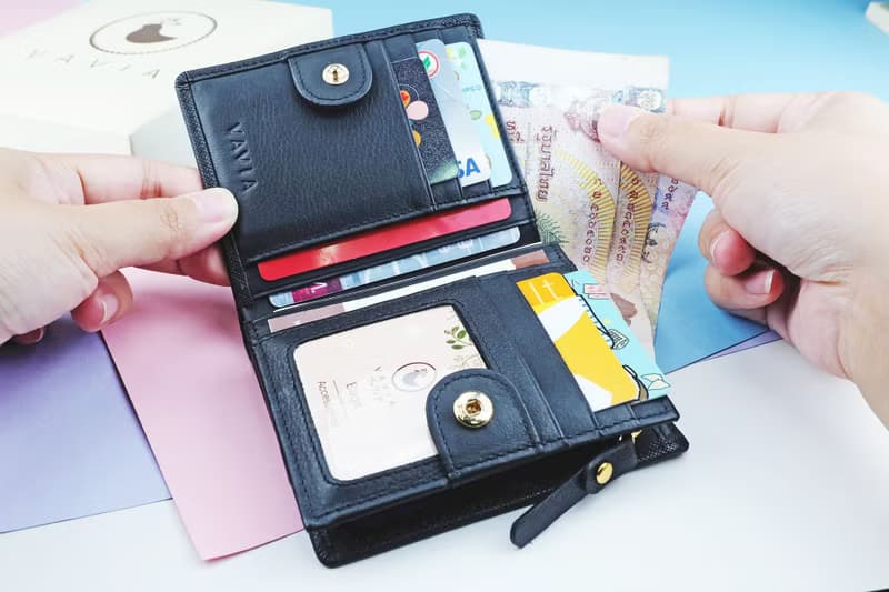 BLACK Pocket Book Short Wallet / Cow Leather