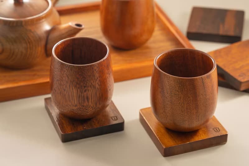 Islandoffer島嶼製作 五人同行套裝 內含5隻柯木杯 加5件胡桃木