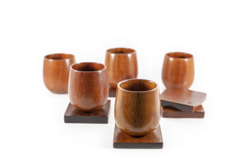 Islandoffer島嶼製作 五人同行套裝 內含5隻柯木杯 加5件胡桃木