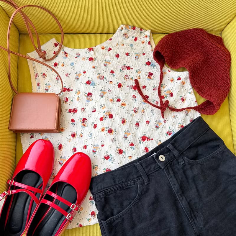 Cozy Lace Top : 2 種尺寸 紅色的