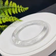 白水晶手镯 57MM 冰透星光閃片 白色水晶手環 淨化心靈 平衡能量
