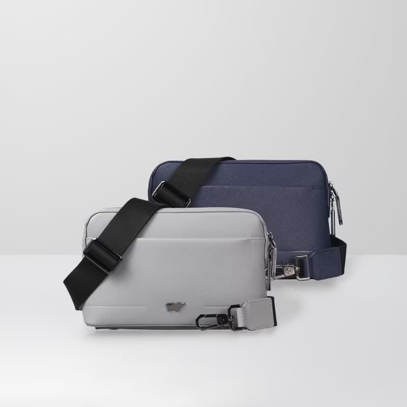 【免費升級送禮包裝】格瑞克-E 小斜背包-深藍/石灰白/BF573-03