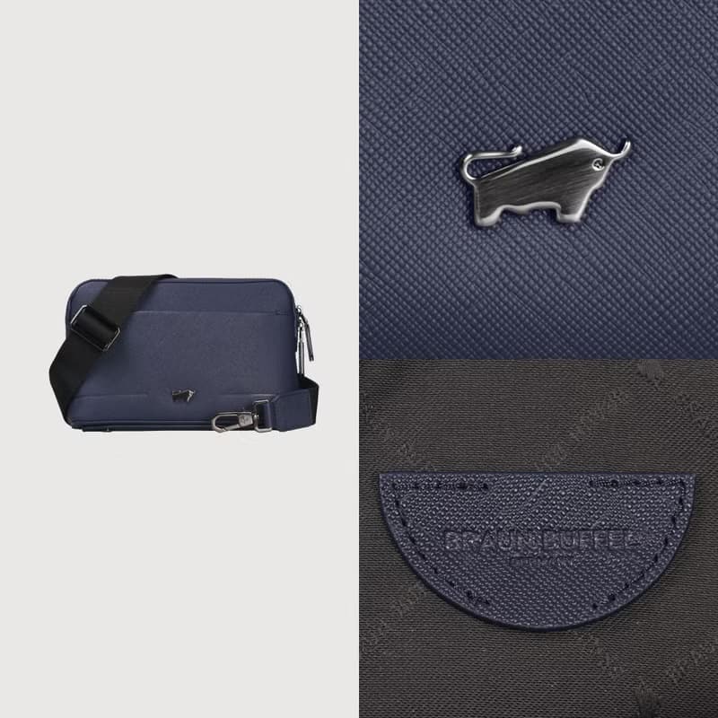 【免費升級送禮包裝】格瑞克-E 小斜背包-深藍/石灰白/BF573-03