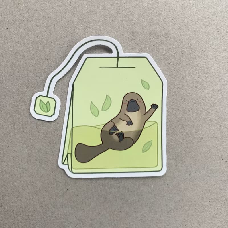 鴨嘴獸茶葉包貼紙