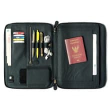 Tech. Folio Black color ESSENTIAL Journey full grain Cowhide leather