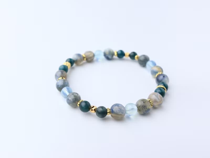 深藍敘事 油畫藍晶 藍晶石 海藍寶  藍綠磷灰 水晶手鏈 水晶 限量