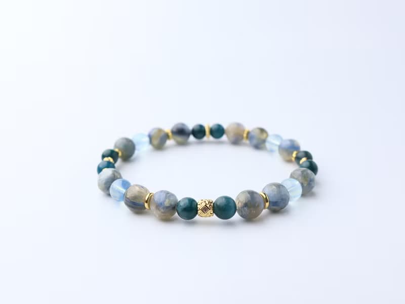 深藍敘事 油畫藍晶 藍晶石 海藍寶  藍綠磷灰 水晶手鏈 水晶 限量