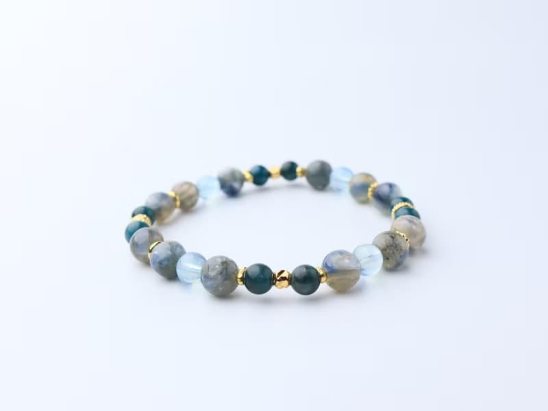 深藍敘事 油畫藍晶 藍晶石 海藍寶  藍綠磷灰 水晶手鏈 水晶 限量