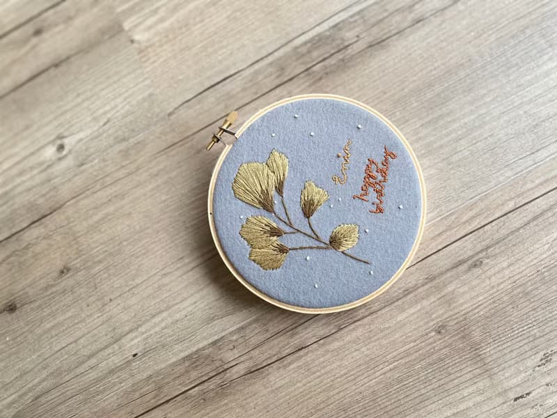 鐵線蕨 生日刺繡