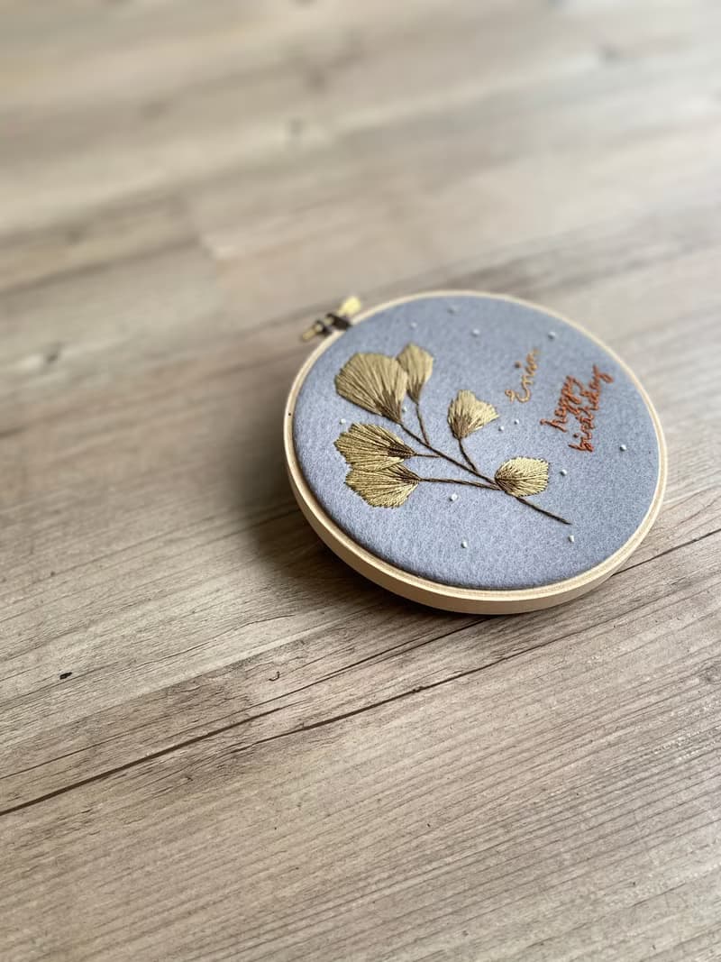 鐵線蕨 生日刺繡