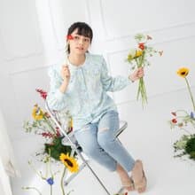 【波麗印花】上班族也想花花俏俏襯衫 淡水色 莫代爾棉