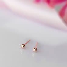 耳環 圓珠珠 14K  尺寸3mm 厚實而不易變形 非常閃耀 非電鍍