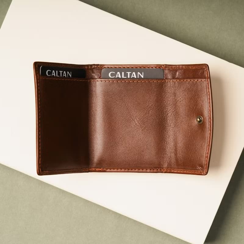 【24hr快速出貨】序曲文藝雙扣真皮三折短夾-兩色(075334)