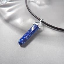 祈願 | 青金石 晶柱靈擺 項鍊 (附贈銀鍊或皮繩) 靈性能量 靈感