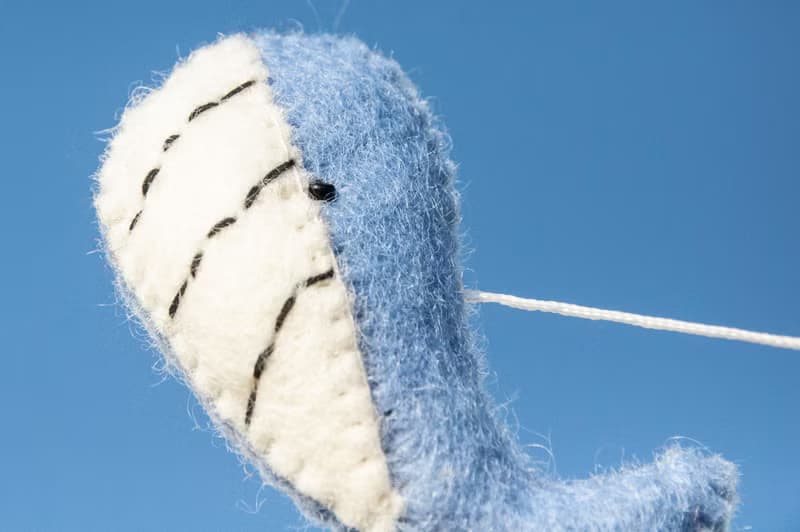 彌月禮物 手工羊毛氈吊飾/Boho嬰兒床吊飾/童房掛飾-海星鯨魚海洋