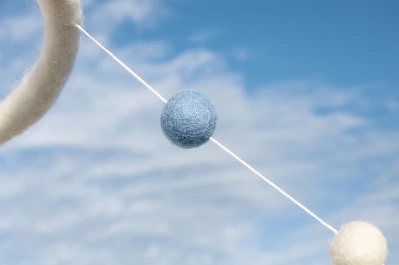 彌月禮物 手工羊毛氈吊飾/Boho嬰兒床吊飾/童房掛飾-海星鯨魚海洋