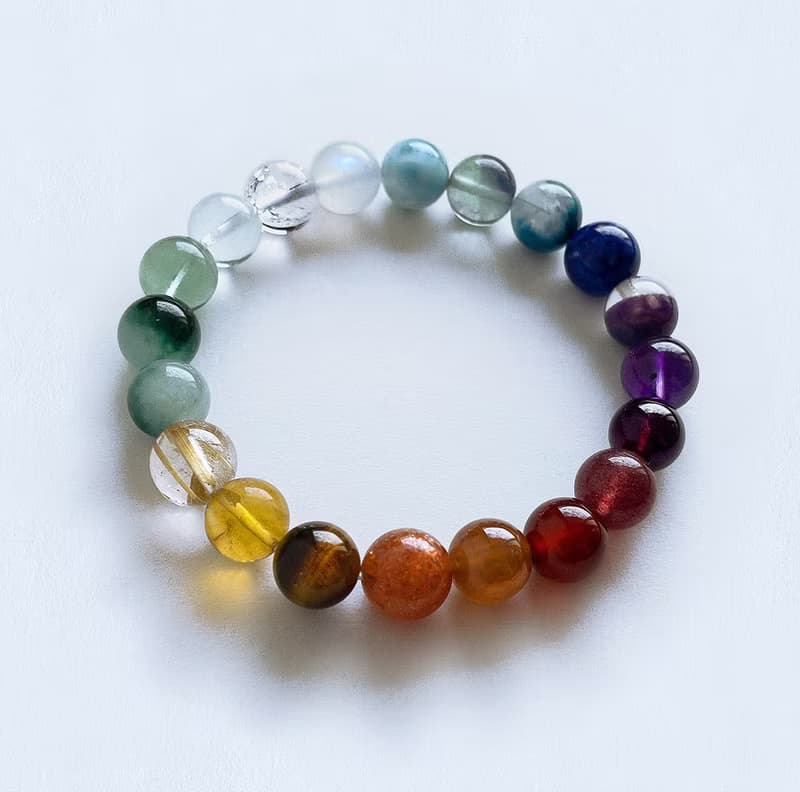 寶石系 天然礦石 七脈輪 多寶 17 cm 手圍 手珠