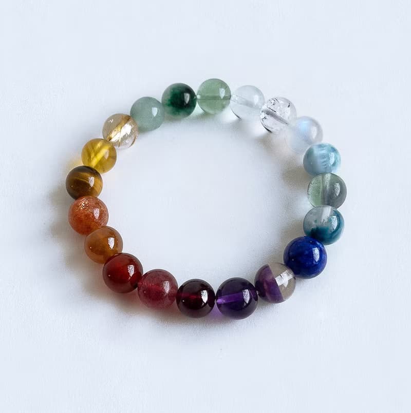 寶石系 天然礦石 七脈輪 多寶 17 cm 手圍 手珠