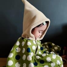 現貨 點點綠精靈斗篷 0-4歲