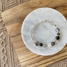 沉穩銀系天鐵招財彈性手鍊