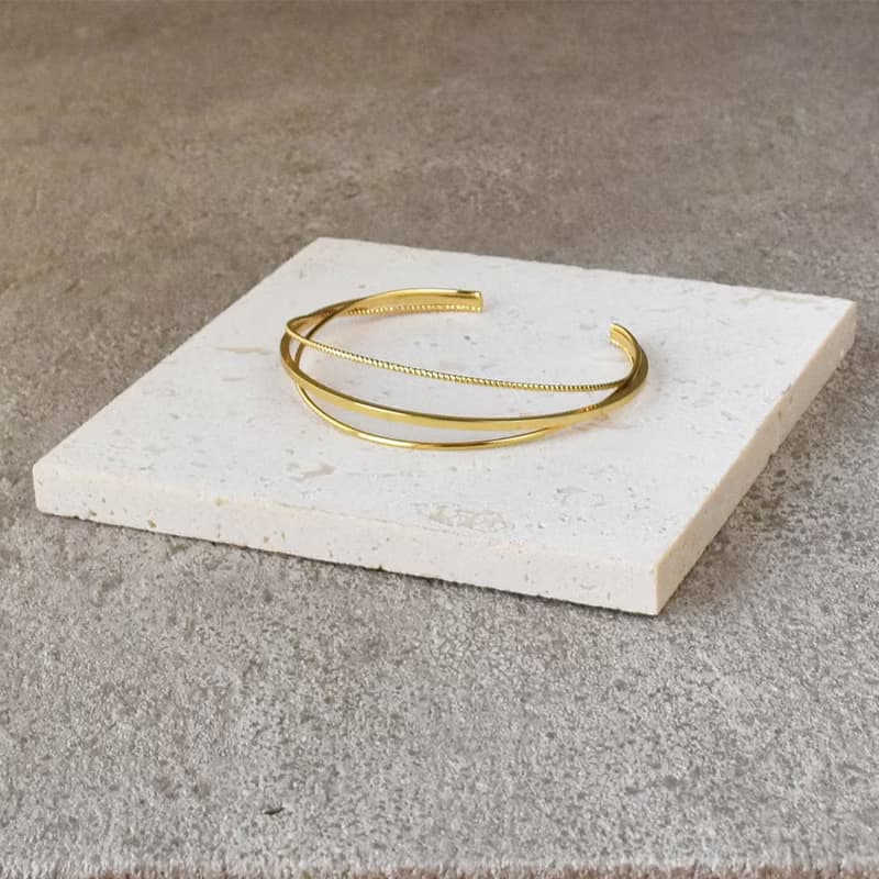 黃銅18K金多層次手環