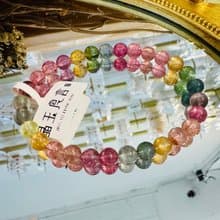 小精品美人魚冰透色彩碧璽6mm11.35g財富事業強磁場旺夫石帶灰碧