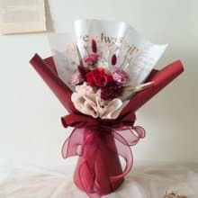 【炙熱的心-鑲金永生玫瑰花束】感謝花束/情人花束/送禮