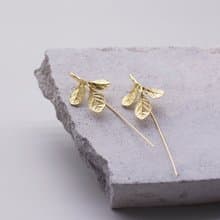 紅彩木 純銀耳環 18K鍍金耳環 長針耳環 三色