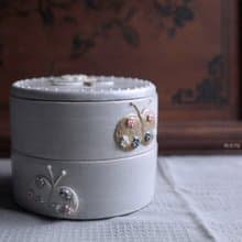 春郎陶-糖果花/蝴蝶-雙層器皿
