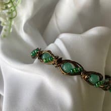 Calling-波希米亞風格天然石藝術銅線編織手環