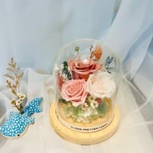 LED永生玫瑰花玻璃罩