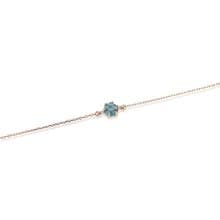 玫瑰切割倫敦藍托帕石925純銀手鍊 (銀/玫瑰金)