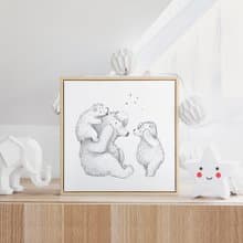 熊爸爸與熊孩子 - 親子大熊插畫風掛畫/父親節禮物/兒童房佈置