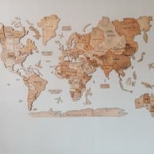 質樸的牆壁裝飾 木質世界地圖 大型家居裝飾 喬遷禮物 臥室