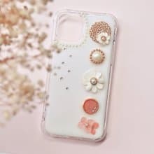 iphone 氣質手工花朵矽膠包邊防撞手機殼