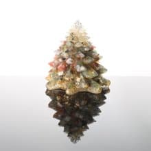 【畢業禮物】招財金黃色金箔水晶聖誕樹-特大黃水晶黃瑪瑙奧剛
