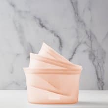 【ZipTop】美國白金矽膠袋 碗型三件組-蜜桃橘