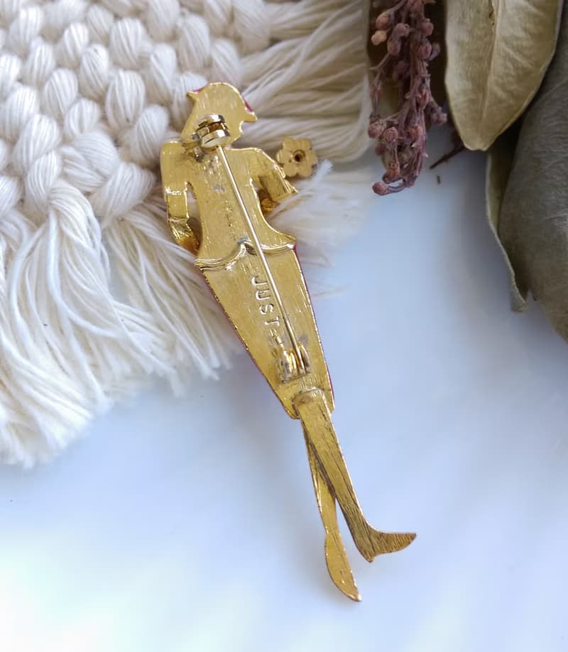 Vintage Jewelry 西洋古董飾品 抱花束的女人 別針