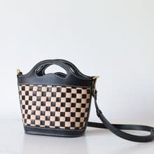 【切線派】TANGENT LINEAR 复古编织菜篮子小挎包迷你手提包