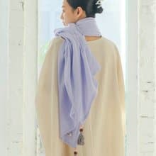 OMAKE 雙層紗流蘇圍巾 薰衣草紫
