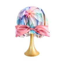 日本製シルクナイトキャップ　8歳-大人 Mermaid Silk Blossom  ナイトキャップ　リボン マーメイド　　生日禮物 　　セルフケア　美髪　ヘアケ
