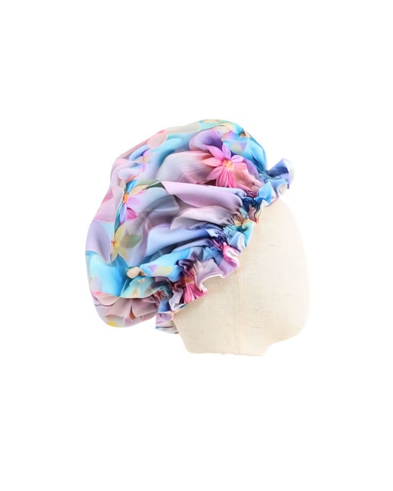 日本製シルクナイトキャップ　8歳-大人 Mermaid Silk Blossom  ナイトキャップ　リボン マーメイド　　生日禮物 　　セルフケア　美髪　ヘアケ