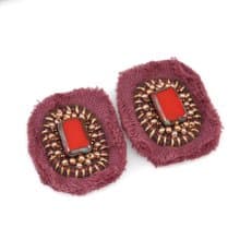 耳環 gauze and beads earrings, flower earrings,statement earrings red 5