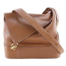 【日本直送】ロエベ LOEWE Lロゴ ショルダーバッグ カーフ 茶 レディース【中古】