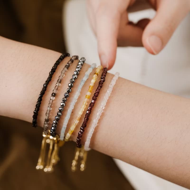 【糖漬】極細方糖手鍊-多種水晶可選