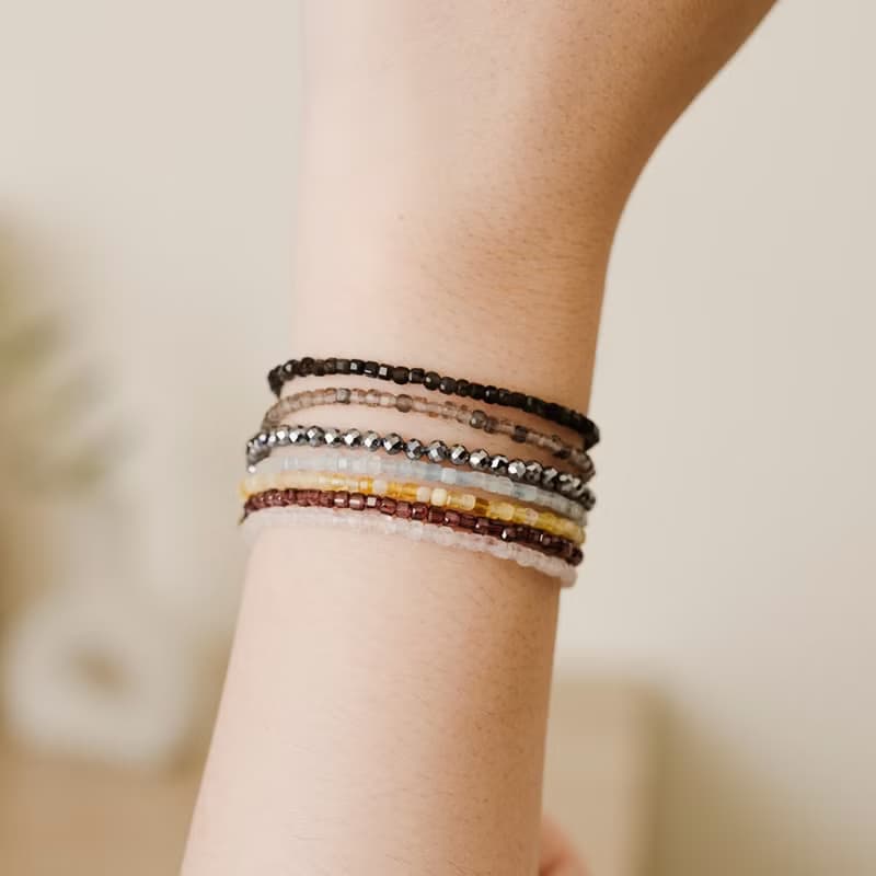 【糖漬】極細方糖手鍊-多種水晶可選