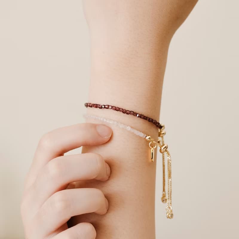 【糖漬】極細方糖手鍊-多種水晶可選